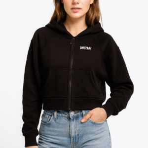 Cropped hoodie with thumbholes
