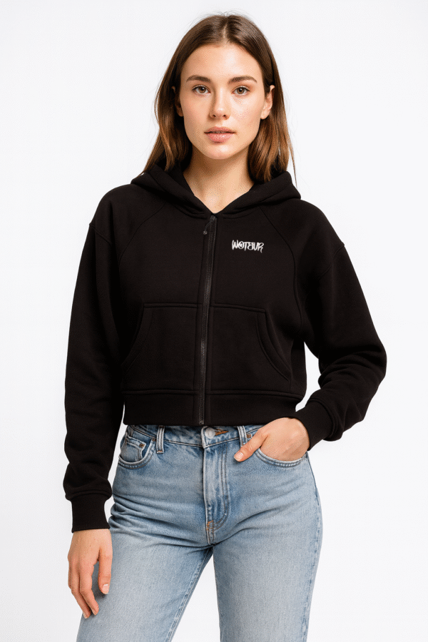 Cropped hoodie with thumbholes