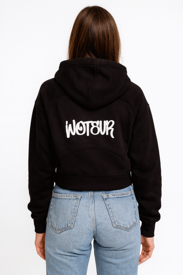 Cropped Zip-Through Hoodie