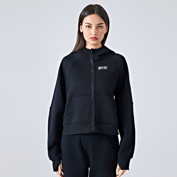 Cropped Zip-Through Hoodie